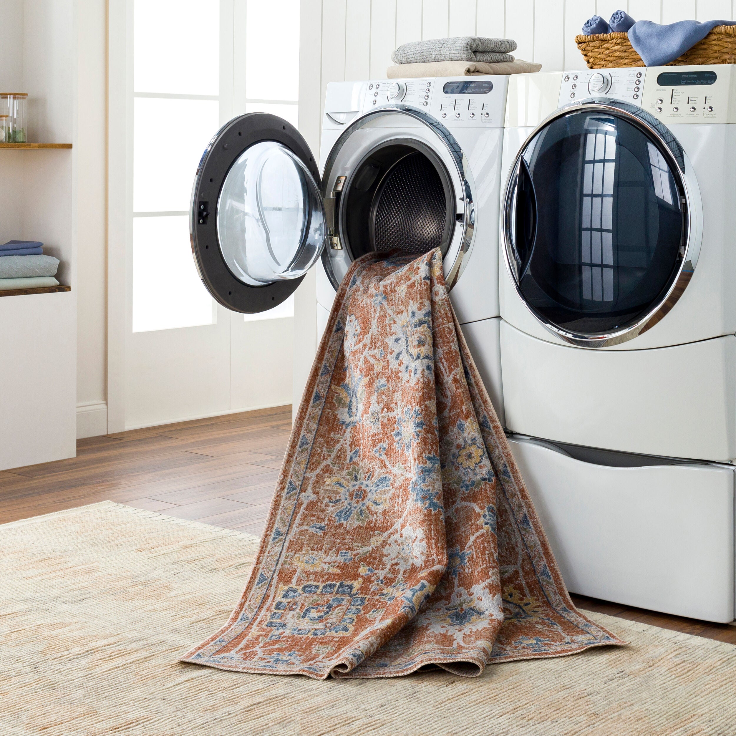 Surya Lillian LLL-2326 Black Machine Washable Area Rug by LIVABLISS