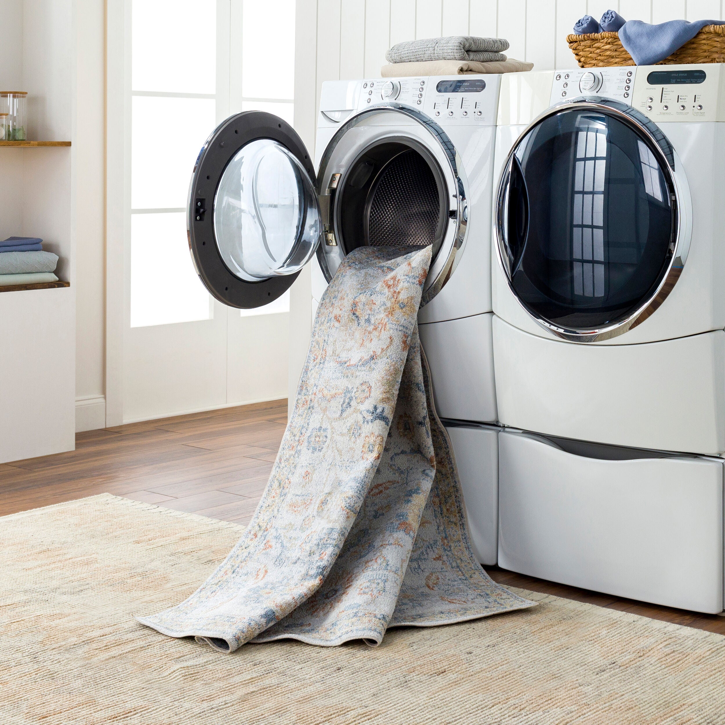 Surya Lillian LLL-2327 Gray Machine Washable Area Rug by LIVABLISS