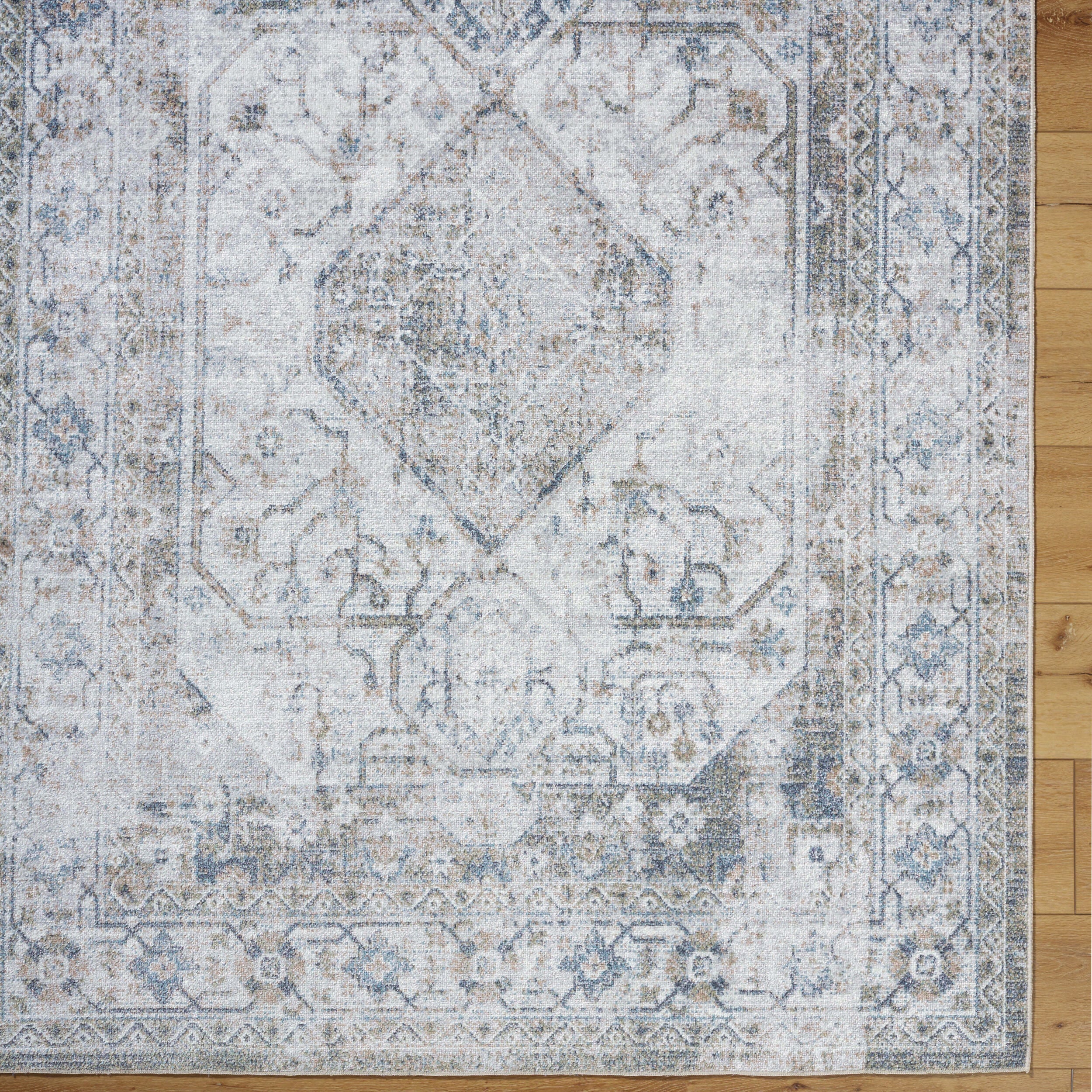 Surya Lillian LLL-2351 Charcoal Machine Washable Area Rug by LIVABLISS