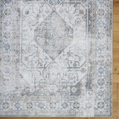 Surya Lillian LLL-2351 Charcoal Machine Washable Area Rug by LIVABLISS