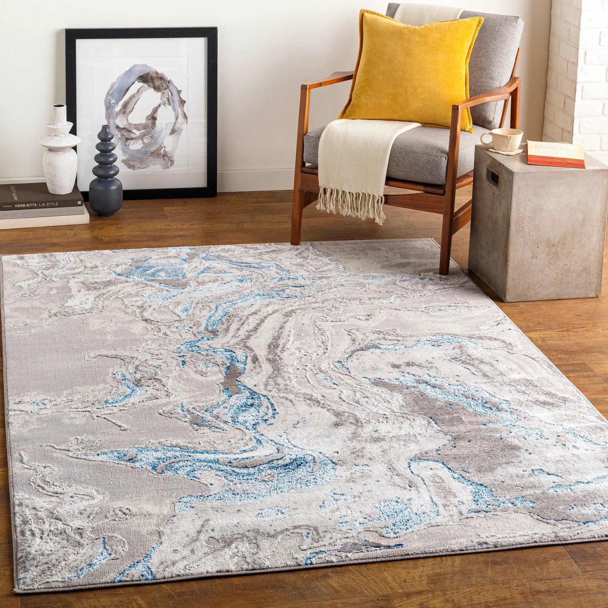 Lustro LSR-2303 Medium-Gray Area Rug by LIVABLISS