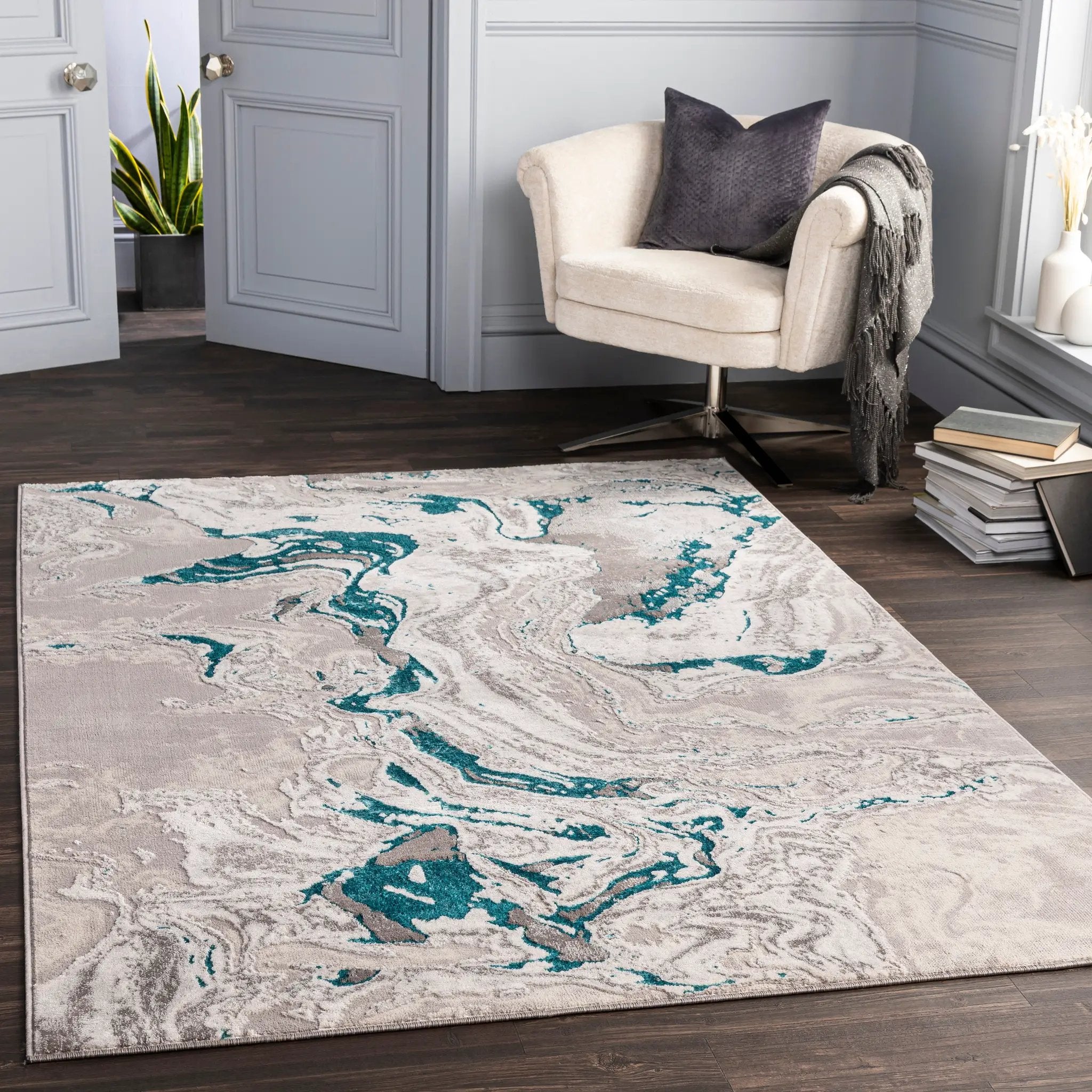 Lustro LSR-2304 Medium-Gray Area Rug by LIVABLISS