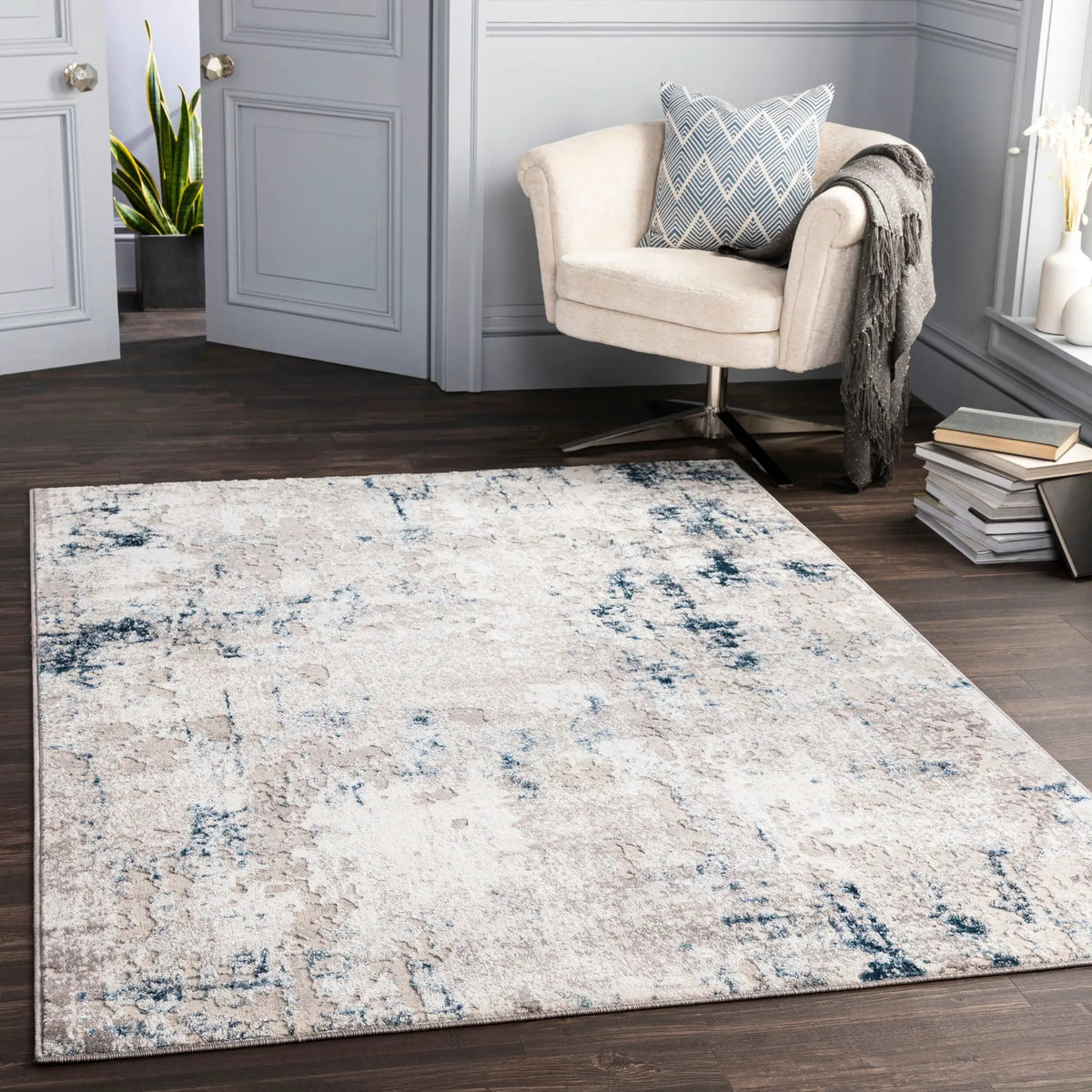 LIVABLISS Lustro LSR-2315 Dark-Blue Area Rug