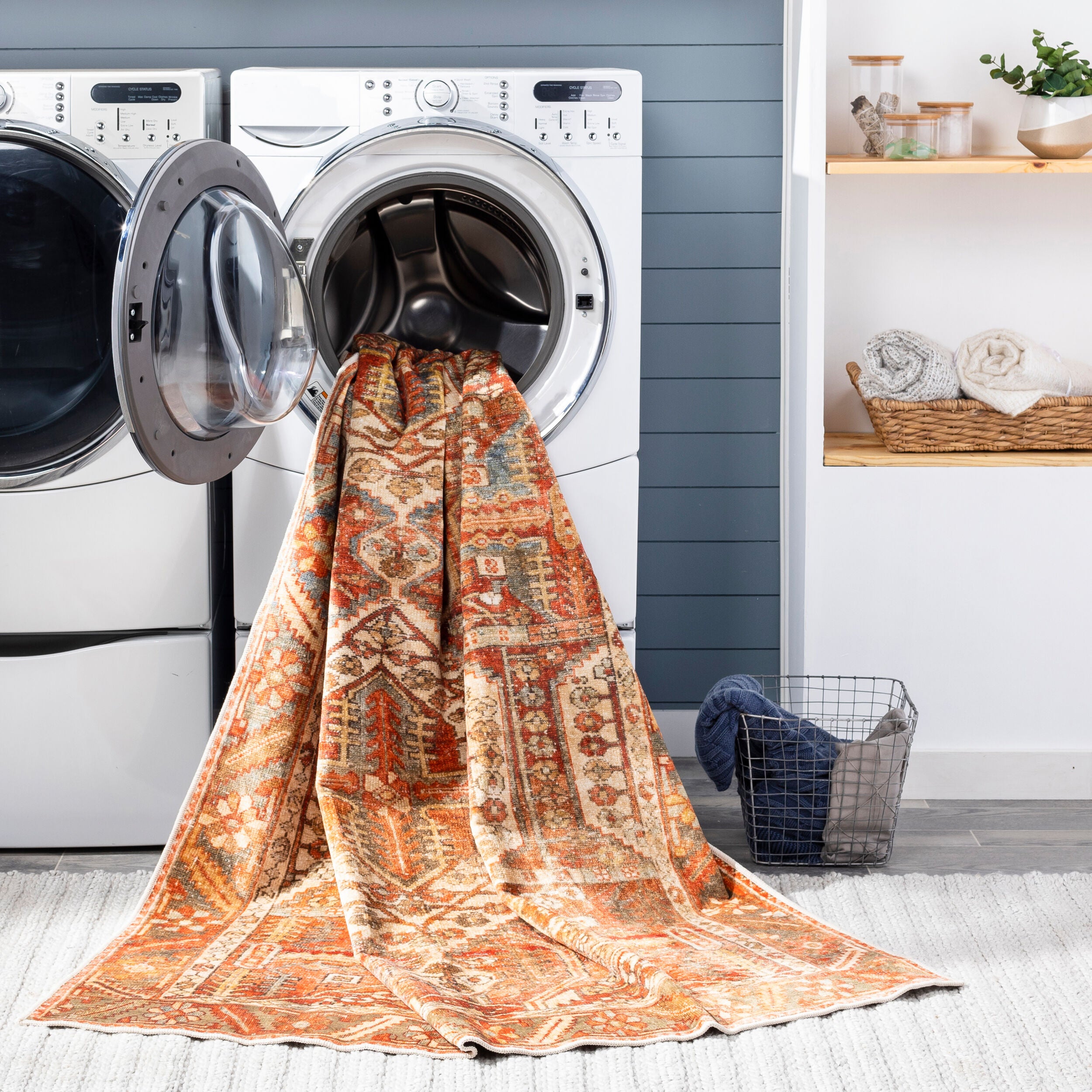 Surya Lavable LVB-2300 Orange Machine Washable Area Rug by LIVABLISS