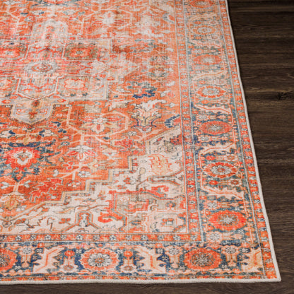 Surya Lavable LVB-2303 Red Machine Washable Area Rug by LIVABLISS