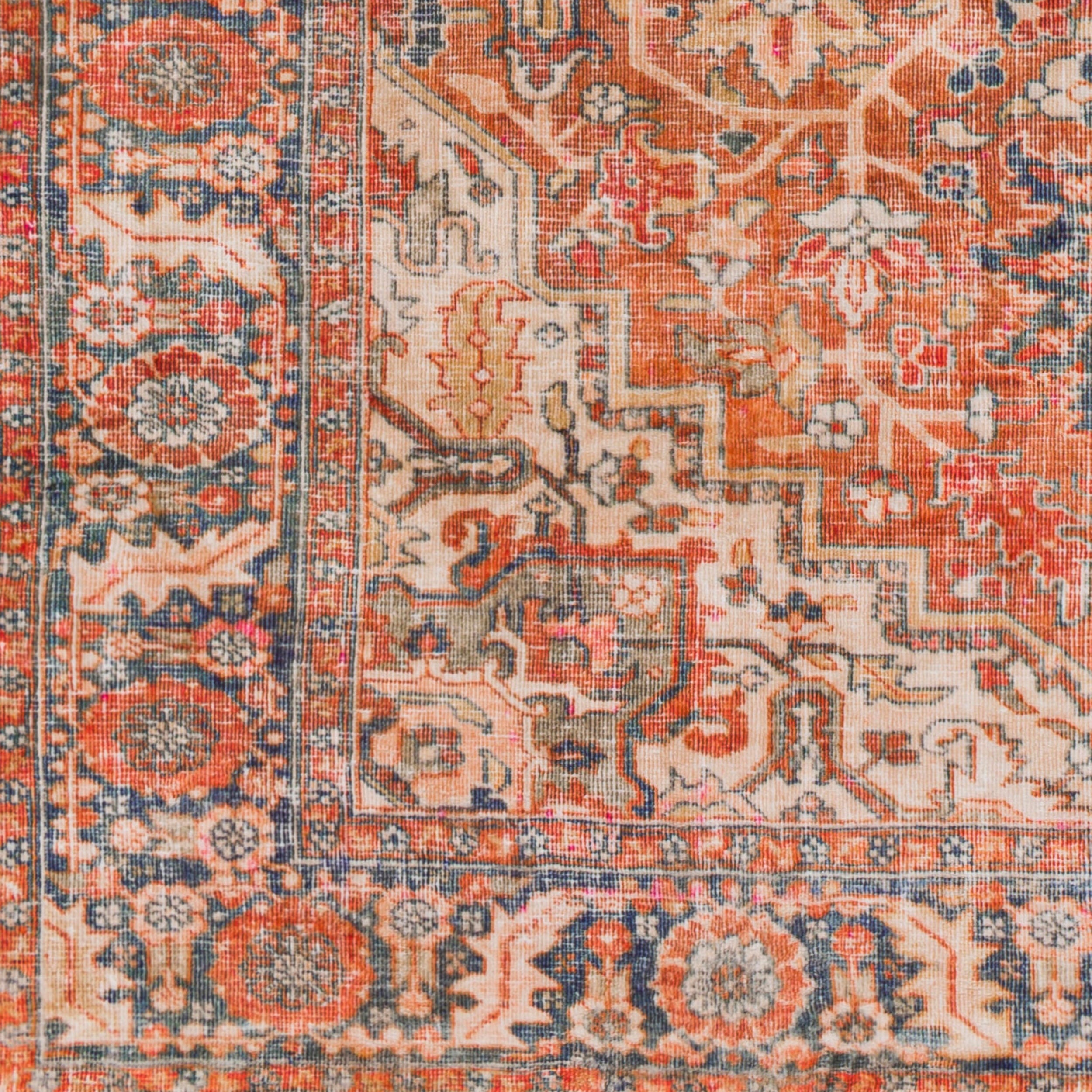 Surya Lavable LVB-2303 Red Machine Washable Area Rug by LIVABLISS