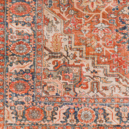 Surya Lavable LVB-2303 Red Machine Washable Area Rug by LIVABLISS