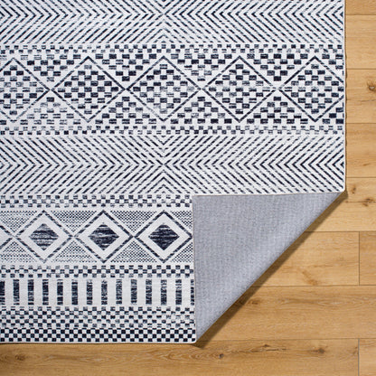Surya Lavable LVB-2328 Charcoal Machine Washable Area Rug by LIVABLISS