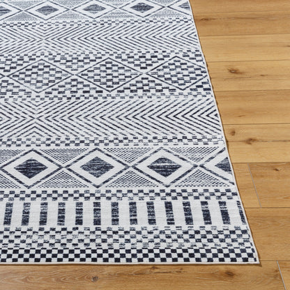 Surya Lavable LVB-2328 Charcoal Machine Washable Area Rug by LIVABLISS