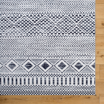 Surya Lavable LVB-2328 Charcoal Machine Washable Area Rug by LIVABLISS