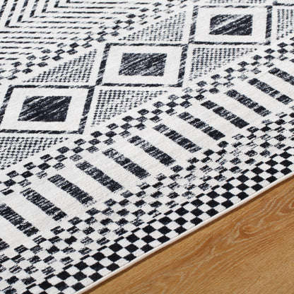 Surya Lavable LVB-2328 Charcoal Machine Washable Area Rug by LIVABLISS