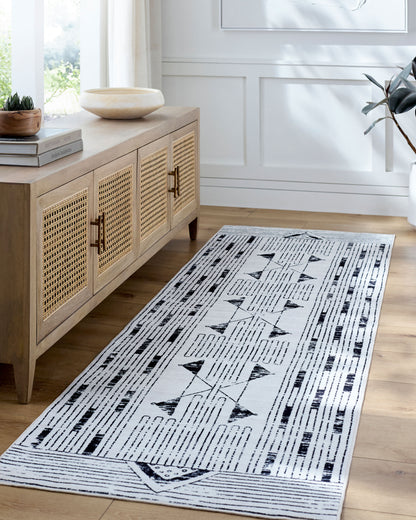 Surya Lavable LVB-2332 Ivory Machine Washable Area Rug by LIVABLISS