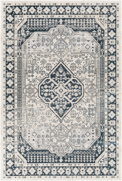 Surya Lavadora LVR-2324 Black Machine Washable Area Rug by LIVABLISS