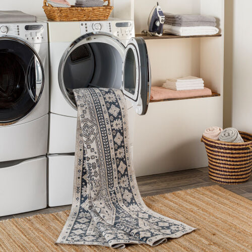 Surya Lavadora LVR-2324 Black Machine Washable Area Rug by LIVABLISS