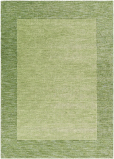 Livabliss Mystique M-310 Medium Green Wool Area Rug with hand-loomed texture and balanced high/low pile.