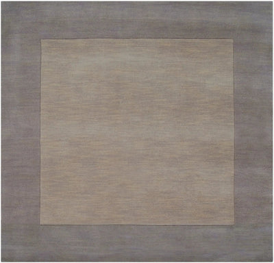 Livabliss Mystique M-312 charcoal hand-loomed wool square area rug with modern high/low pile. Textured central field framed by a darker border for contemporary interiors.