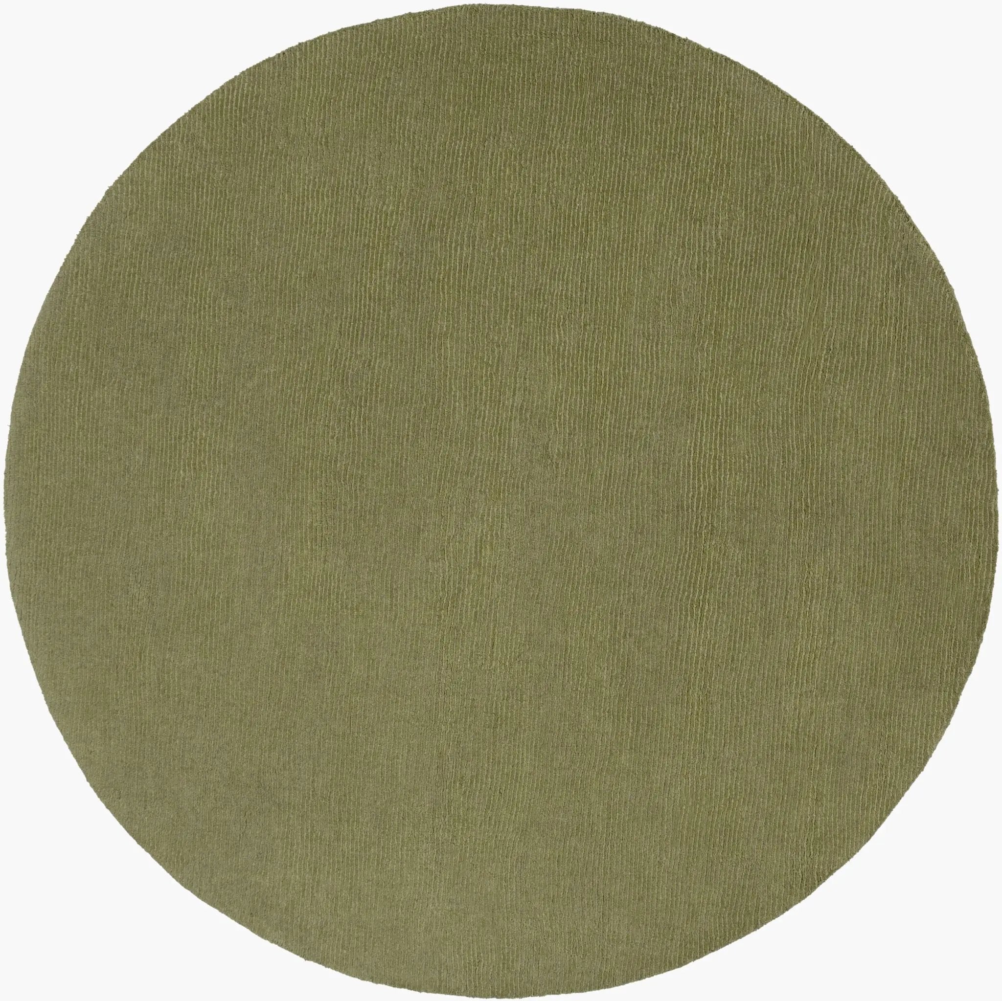 Livabliss Mystique M-329 Round sage green wool area rug with sculpted high-low wave texture for contemporary interiors.