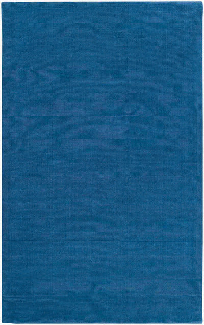 Livabliss Mystique M-330 Dark blue hand-loomed wool area rug with horizontal texture, crafted in India for contemporary style and long-term comfort.