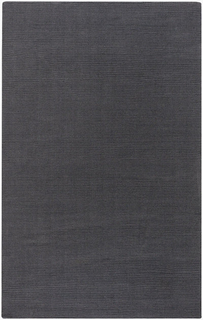 Livabliss Mystique M-341 Charcoal grey area rug with a textured, hand-loomed high-low pile wool design featuring a modern pattern and durable Indian artisanship.