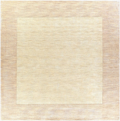 Livabliss Mystique M-348 Hand-loomed wool cream square area rug with high-low pile profile and border, ideal for contemporary interiors.