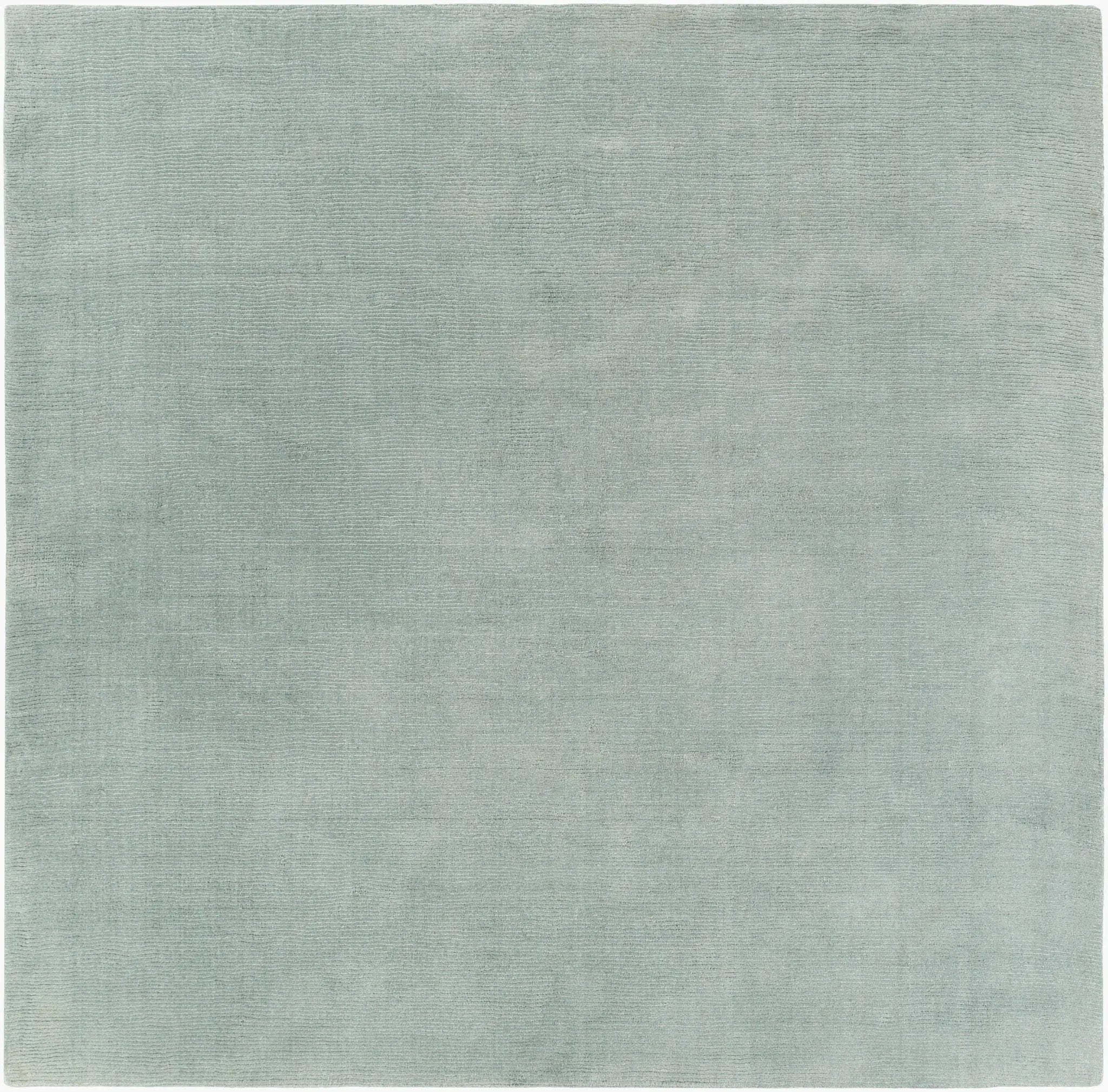 Hand-loomed Livabliss Mystique M-5328 dusty sage square area rug with textured high-low pile and plush wool surface for modern interiors.