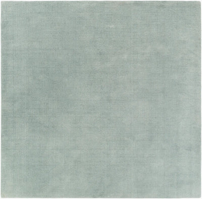 Hand-loomed Livabliss Mystique M-5328 dusty sage square area rug with textured high-low pile and plush wool surface for modern interiors.