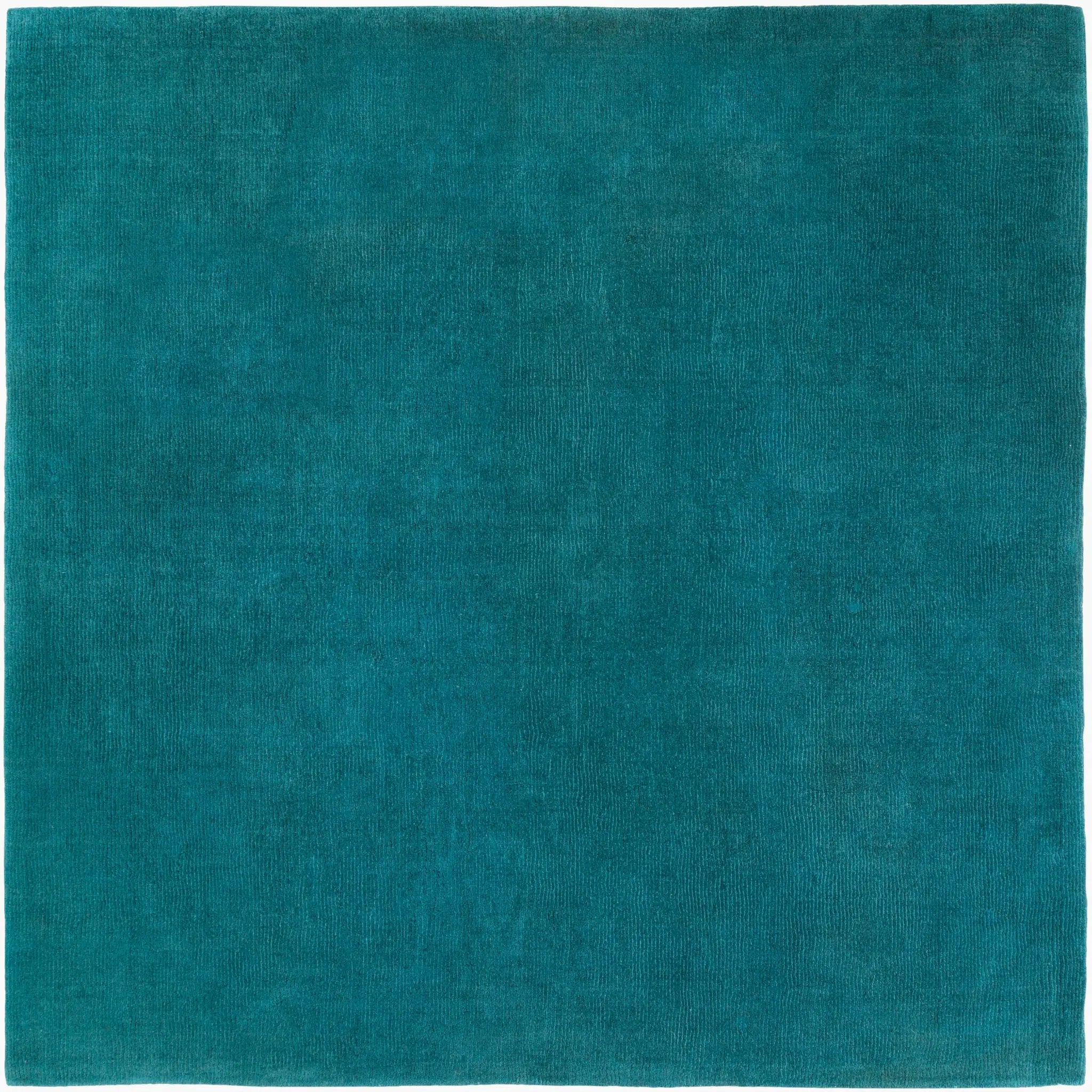 Livabliss Mystique M-5330 Deep teal hand-loomed wool square area rug with contemporary high-low texture for durable comfort and visual definition.