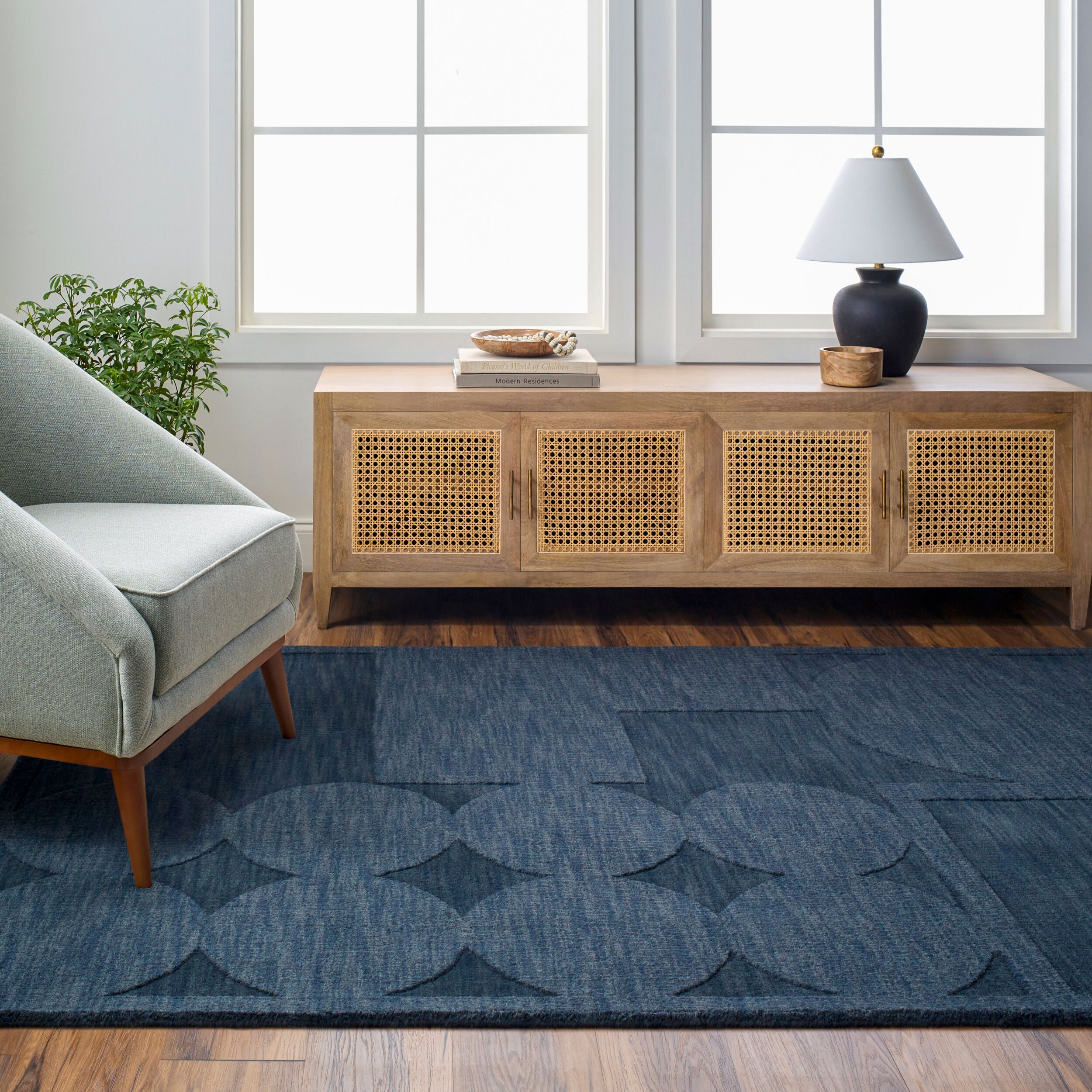 Surya Mystique M-5479 Navy Area Rug by LIVABLISS