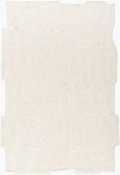 Livabliss Mystique M-5489 Ivory hand-loomed wool area rug with abstract textured pattern and medium pile for living rooms and bedrooms.