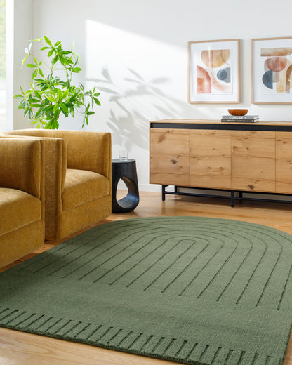 LIVABLISS Mystique M-5495 Sage Green Hand Loomed Area Rug