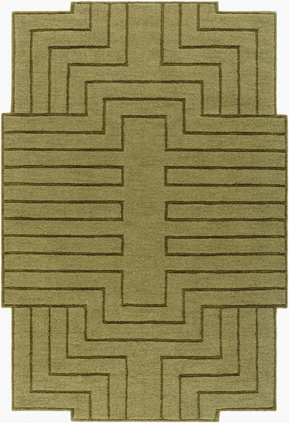 LIVABLISS Mystique M-5497 Olive Green Hand Loomed Area Rug