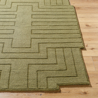 LIVABLISS Mystique M-5497 Olive Green Hand Loomed Area Rug