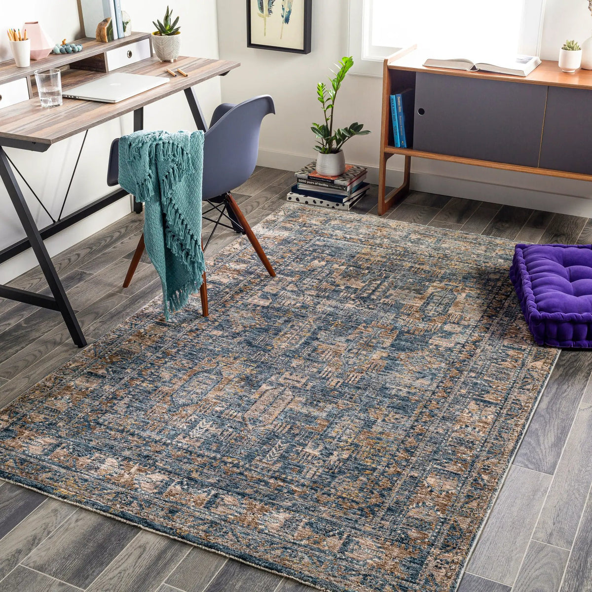 LIVABLISS Mirabel MBE-2301 Dark-Blue Area Rug