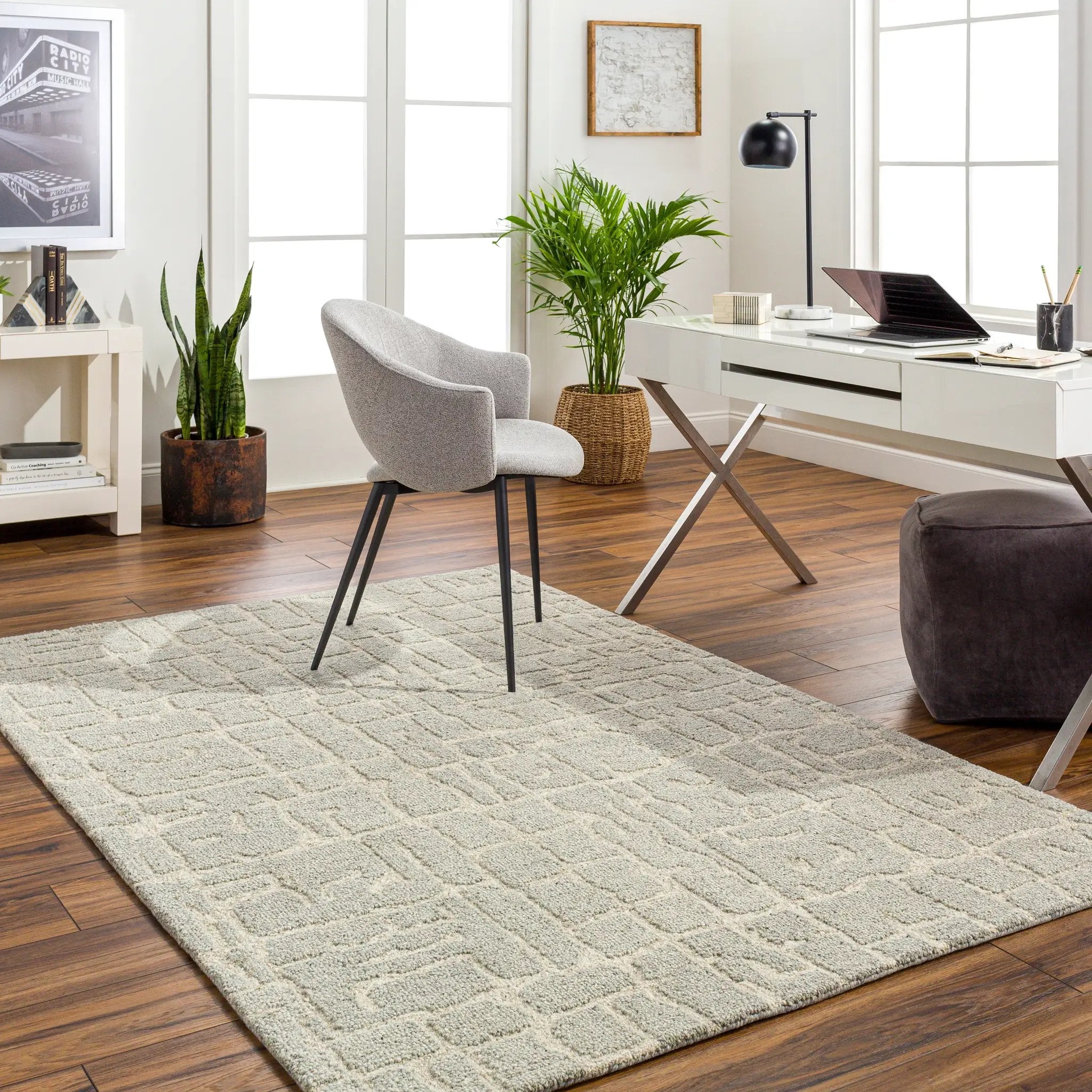 Madelyn MYN-2305 Light-Gray Area Rug by LIVABLISS