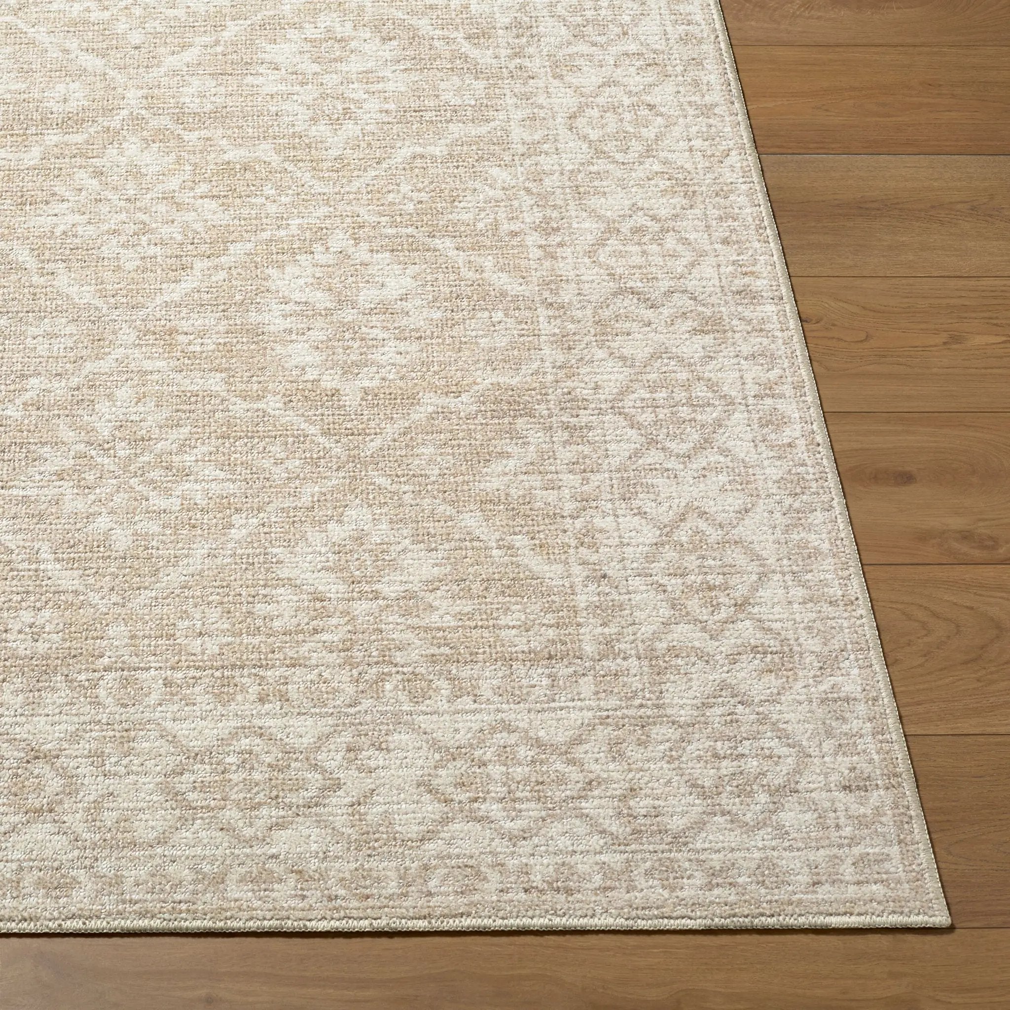 Aram NBAR-2303 Tan Area Rug by Nabela Noor Home x LIVABLISS