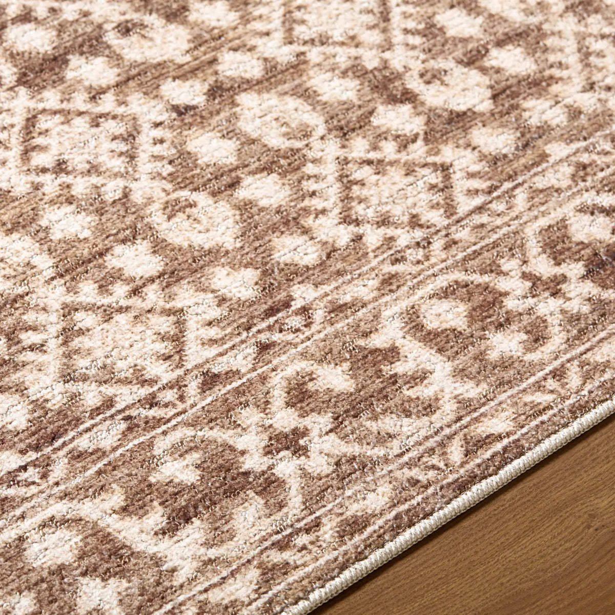 Aram NBAR-2307 Dark Brown Area Rug by Nabela Noor Home x LIVABLISS
