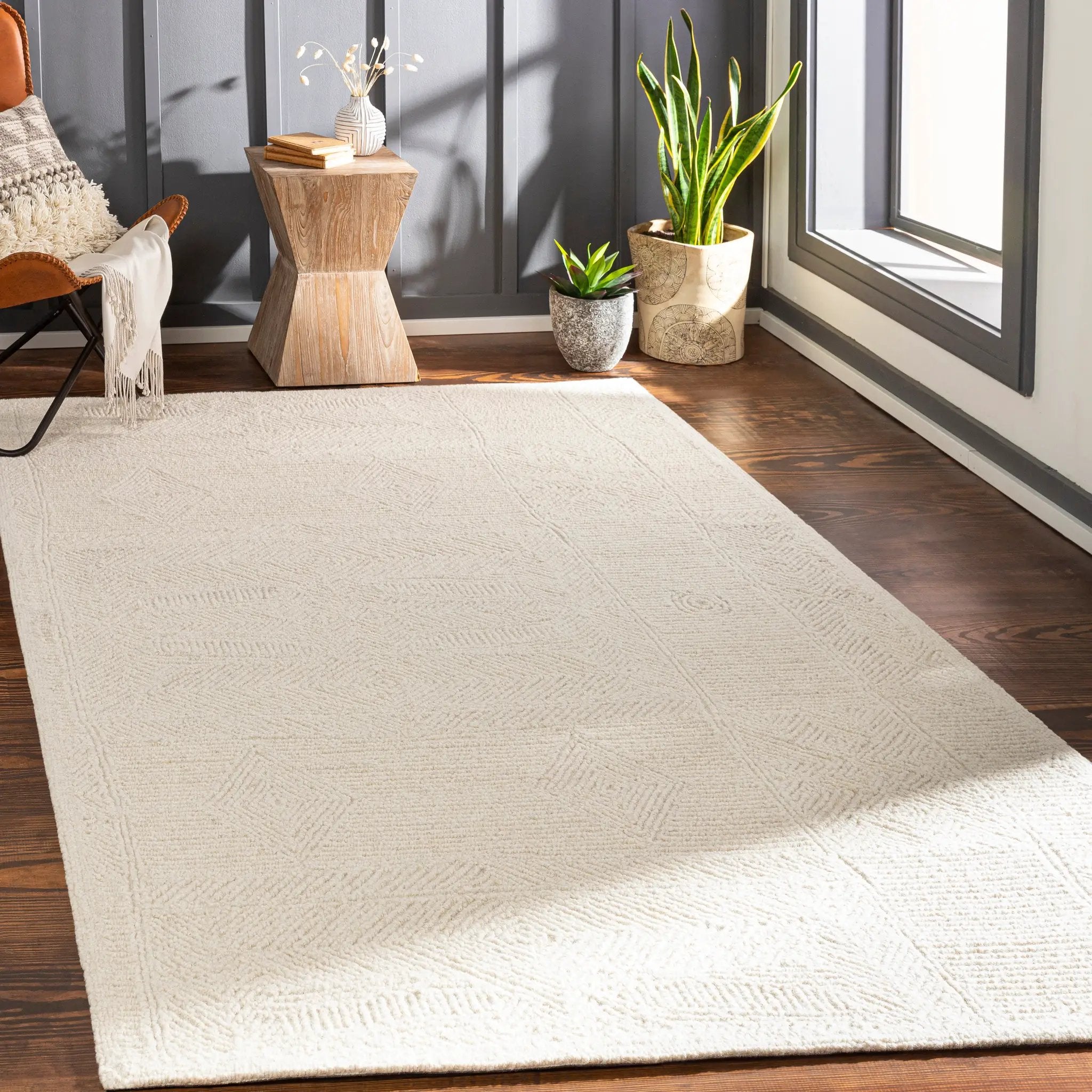 Newcastle NCS-2314 Cream Area Rug by LIVABLISS