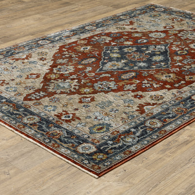 Aberdeen 1143H Rust/ Blue Traditional Area Rug by Oriental Weavers