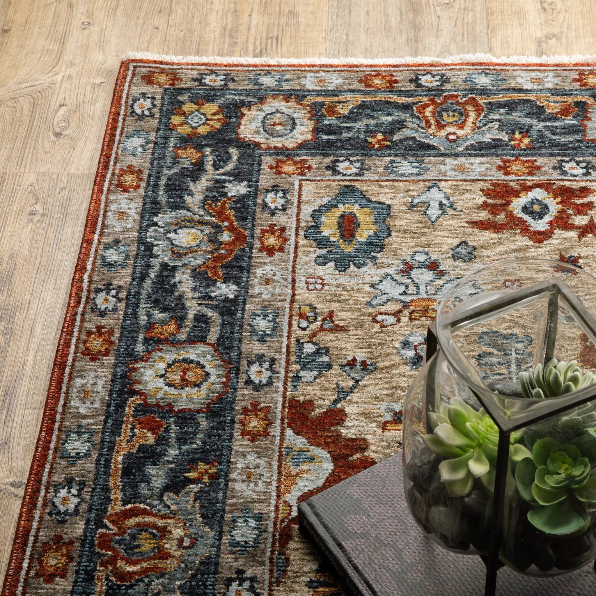 Aberdeen 1143H Rust/ Blue Area Rug by Oriental Weavers
