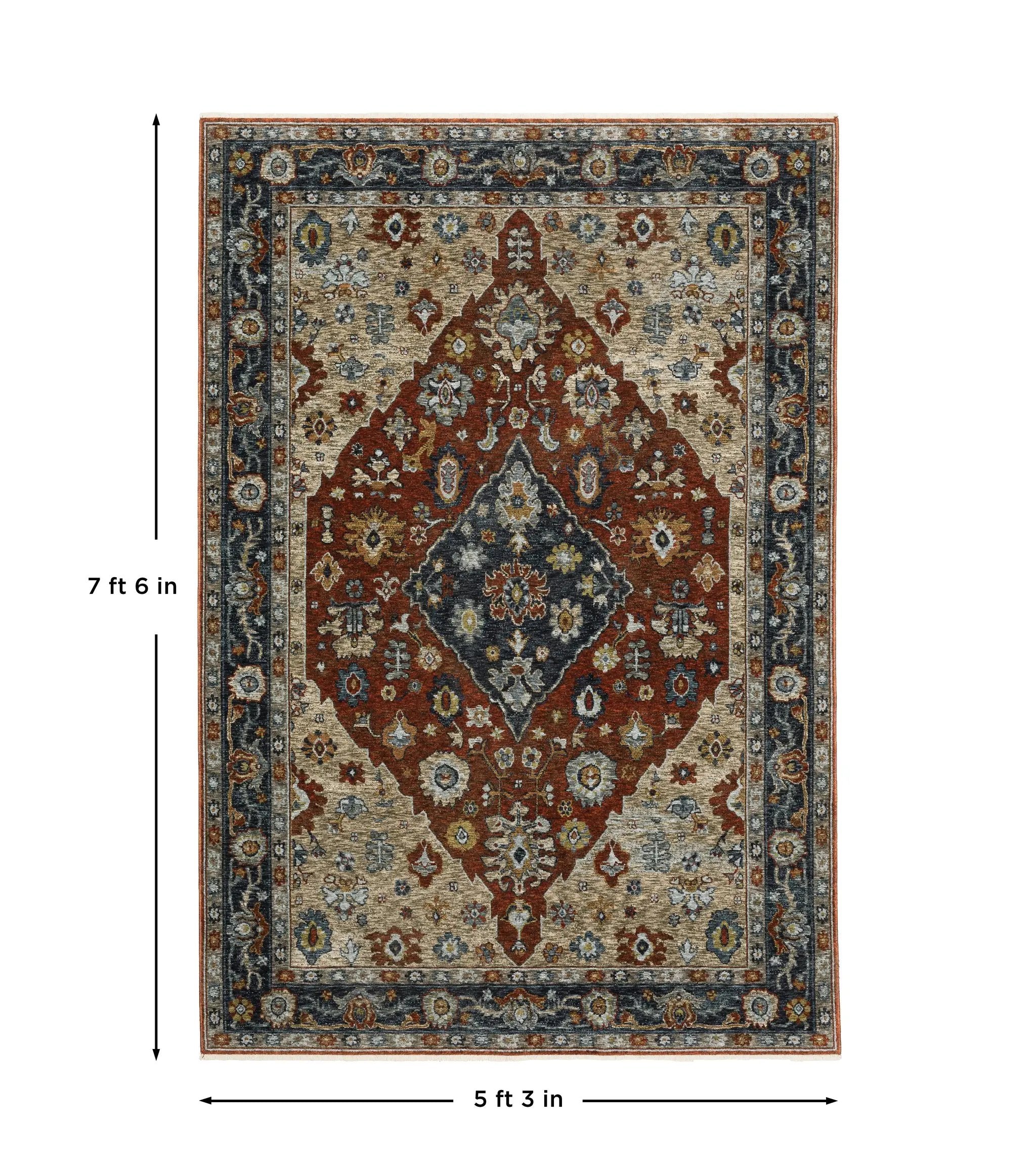 Aberdeen 1143H Rust/ Blue Area Rug by Oriental Weavers