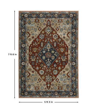 Aberdeen 1143H Rust/ Blue Traditional Area Rug by Oriental Weavers