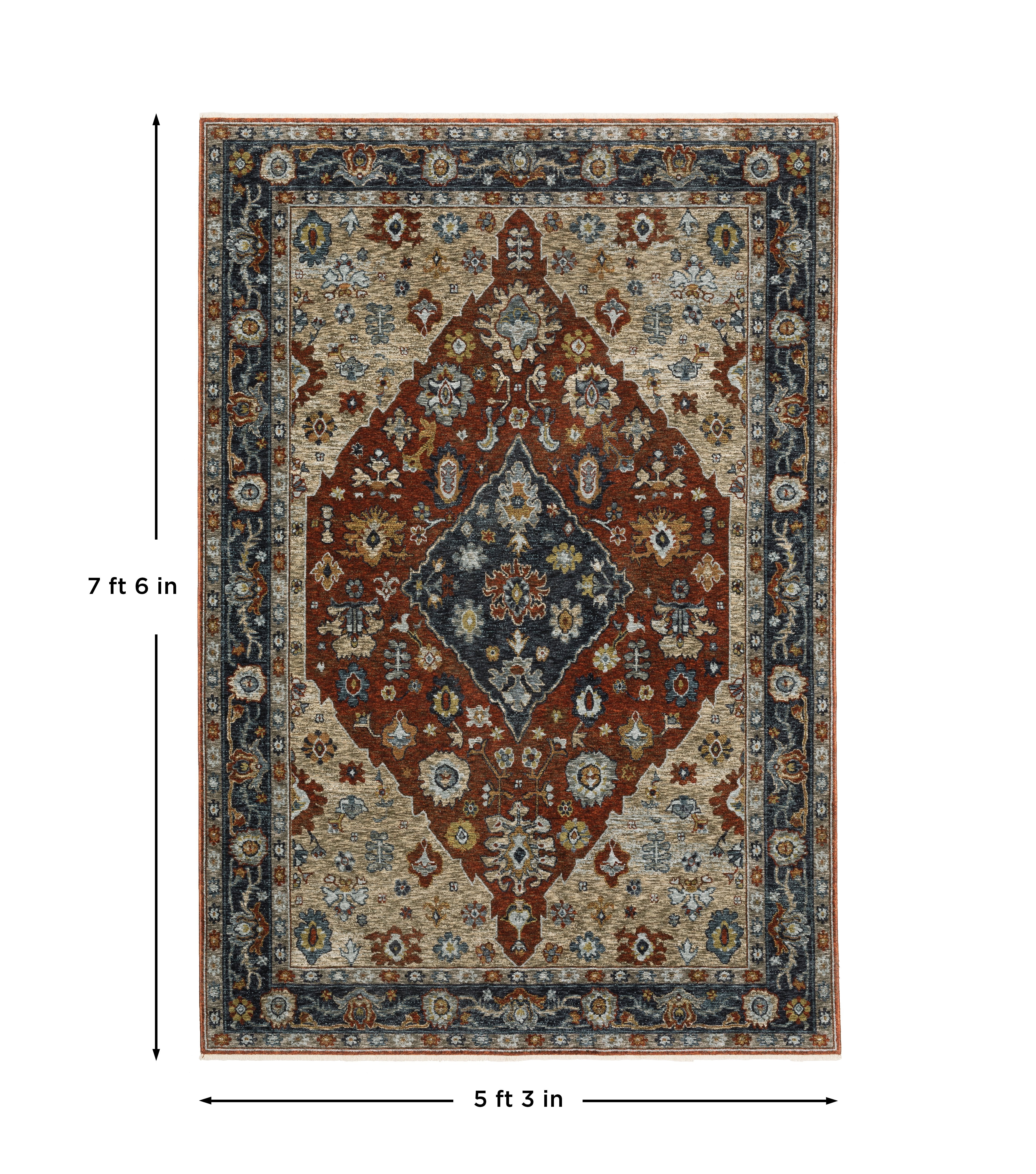 Aberdeen 1143H Rust/ Blue Traditional Area Rug by Oriental Weavers