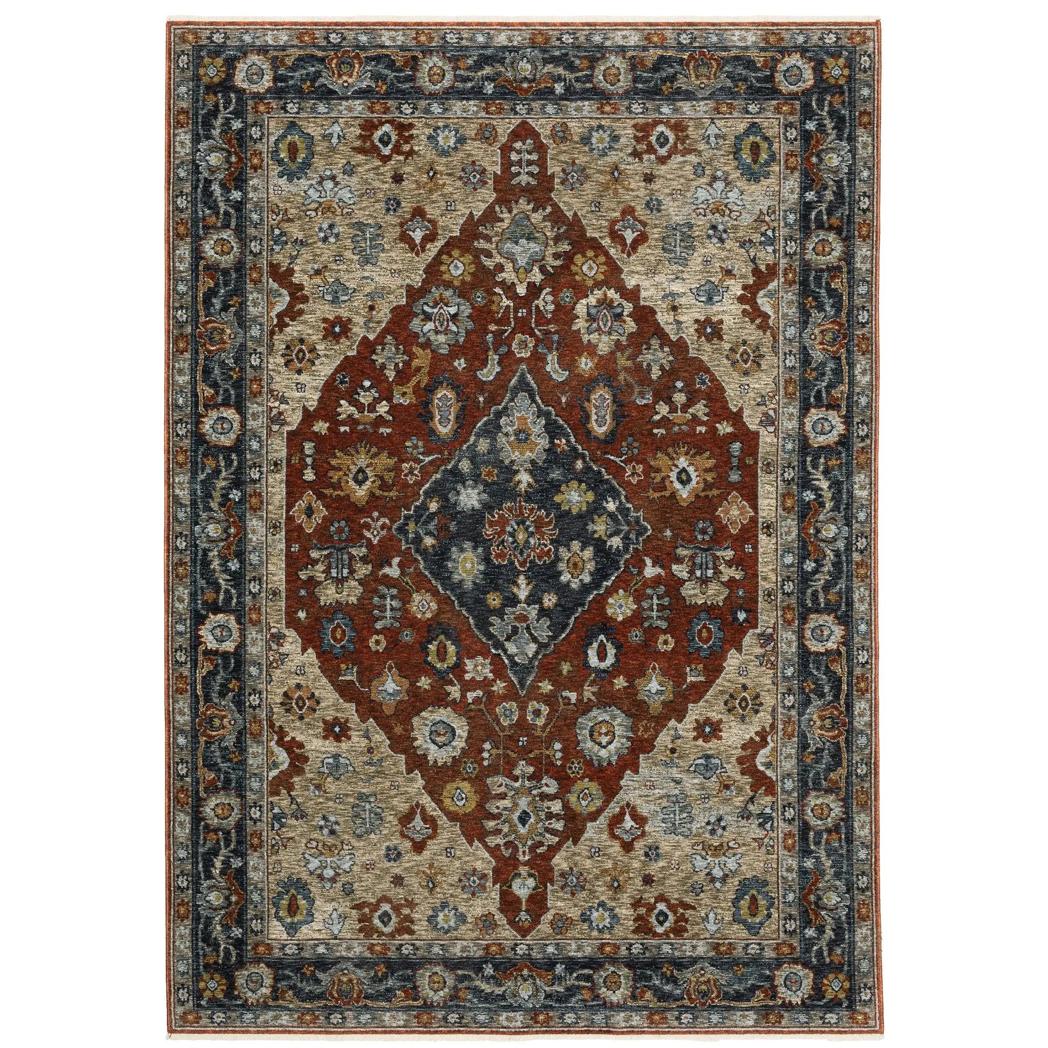 Aberdeen 1143H Rust/ Blue Area Rug by Oriental Weavers