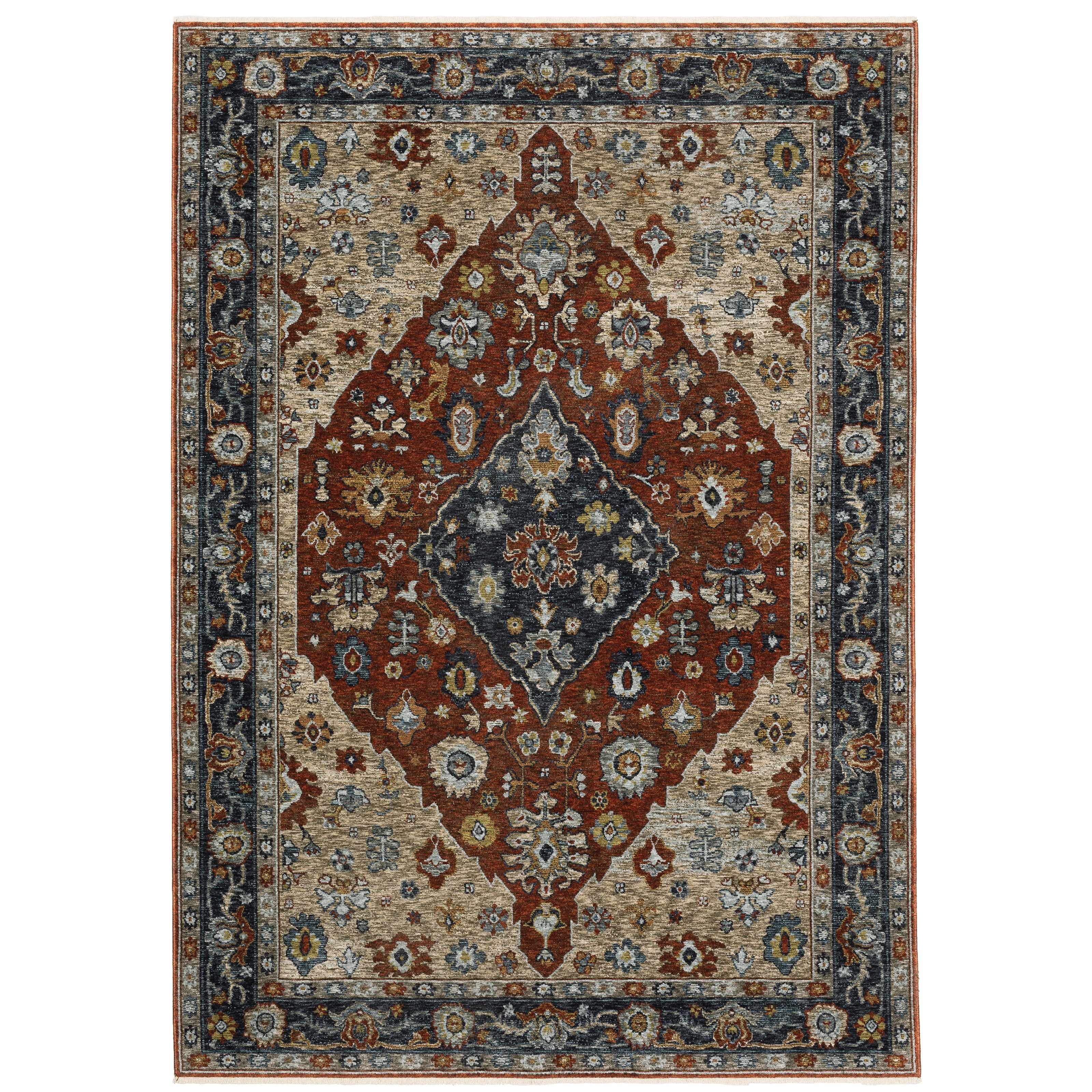 Aberdeen 1143H Rust/ Blue Traditional Area Rug by Oriental Weavers