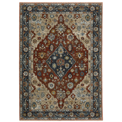 Aberdeen 1143H Rust/ Blue Traditional Area Rug by Oriental Weavers