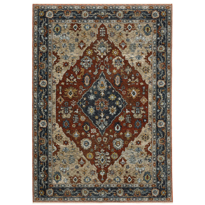 Aberdeen 1143H Rust/ Blue Traditional Area Rug by Oriental Weavers
