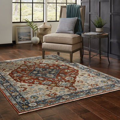 Aberdeen 1143H Rust/ Blue Traditional Area Rug by Oriental Weavers