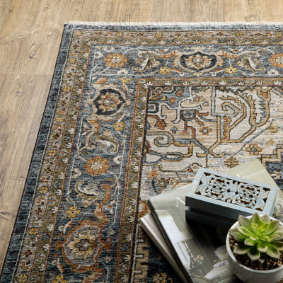 Aberdeen 1144Q Blue/ Taupe Traditional Area Rug by Oriental Weavers