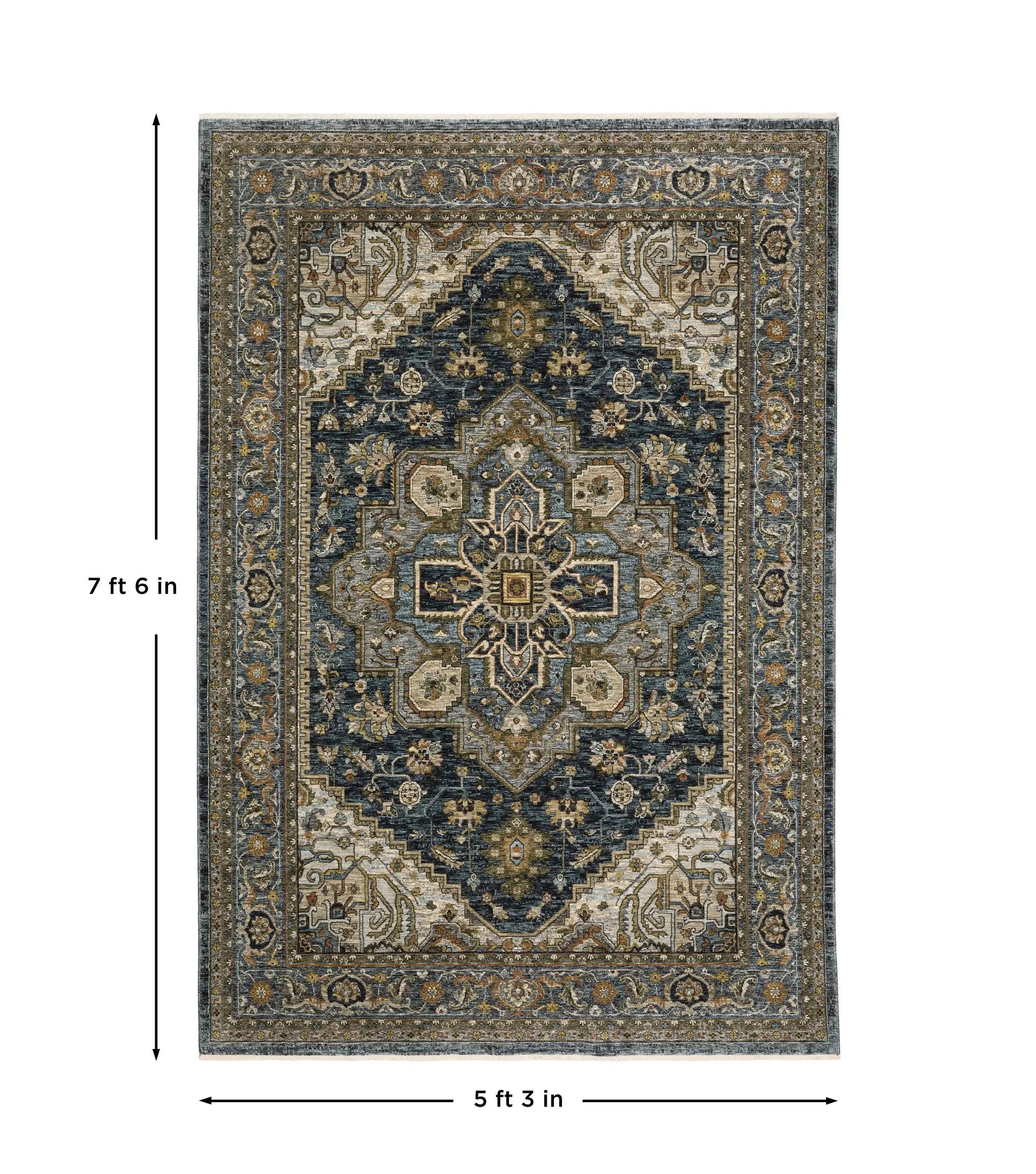 Aberdeen 1144Q Blue/ Taupe Area Rug by Oriental Weavers