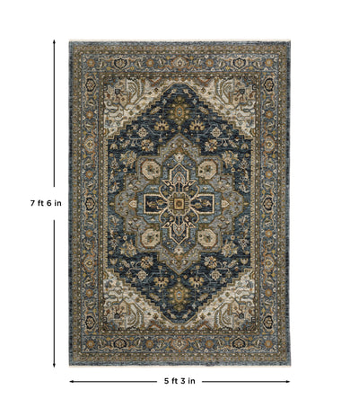 Aberdeen 1144Q Blue/ Taupe Traditional Area Rug by Oriental Weavers